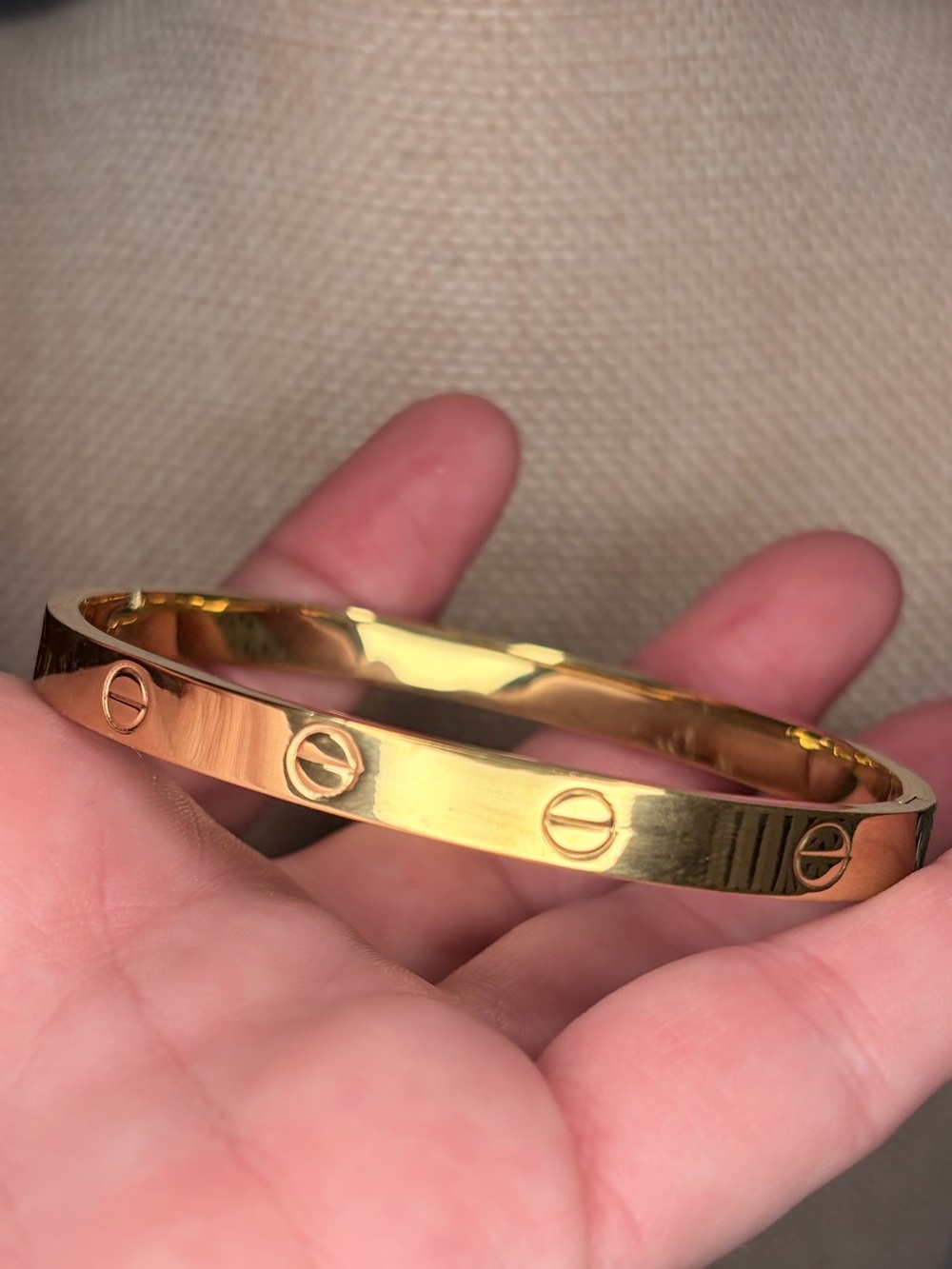 Gold-Tone Women's Hinged Bangle Bracelet